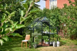 Outlet Drivhus Qube 68 + hærdet glas - sort Drivhuse