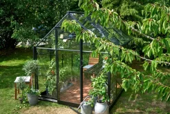 Outlet Drivhus Qube 68 + hærdet glas - sort Drivhuse