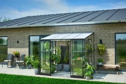 Hot Drivhus Qube Lean-to 68 hærdet glas - sort Vægdrivhuse