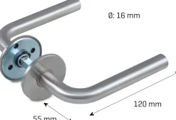 Clearance Dørgreb L-form rustfri - 16 mm Dør- Og Vinduesgreb
