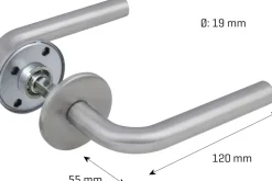Online Dørgreb L-form rustfri - 19 mm Dør- Og Vinduesgreb