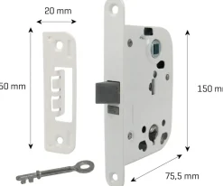 Best Låsekasse 150 mm - hvid Dør- Og Vinduesgreb