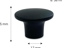 New Møbelknop Kreta Ø37 mm sort Øvrige Møbler