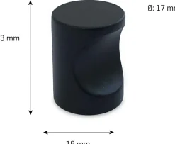 Clearance Møbelknop Spa Ø17 mm - matsort Øvrige Møbler