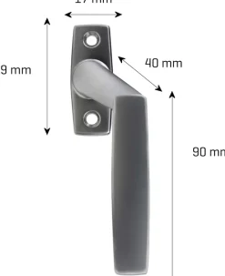 Clearance Paskvilgreb 43 mm matkrom - højre Dør- Og Vinduesgreb