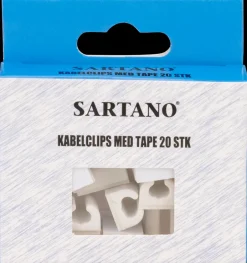 Hot Kabelclips med tape 20-pak Kabelclips