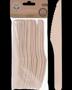 Discount Kniv i træ 20-pak Engangsservice