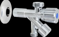 Outlet Kombistopventil 1/2" x 3/8" x 3/4" med roset Haner Og Ventiler