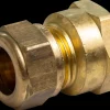 Outlet Kompressions muffe 15 mm x 3/4" - messing Rør Og Fittings