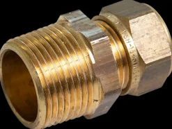 Outlet Kompressions nippel 15 mm x 1/2" - messing Rør Og Fittings