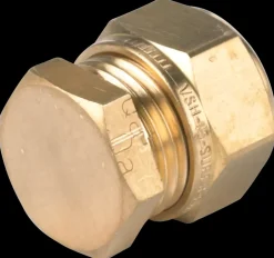 Outlet Kompressions slutmuffe 15 mm - messing Rør Og Fittings