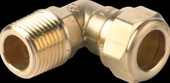 Outlet Kompressions vinkel 15 mm x 1/2"N - messing Rør Og Fittings