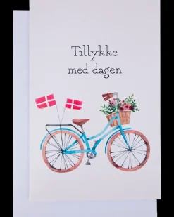 Sale Kort med kuvert 11x17 cm - cykel Festartikler