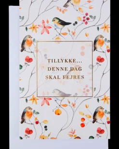 Online Kort med kuvert 11x17 cm - fugle Festartikler
