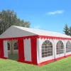 Online Partytelt PVC 6 x 8 m - rød/hvid Pavilloner, Partytelte Og Tilbehør