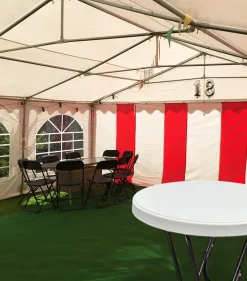 Online Partytelt PVC 6 x 8 m - rød/hvid Pavilloner, Partytelte Og Tilbehør