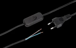 Clearance Ledning med afbryder 2 m - sort Løse Ledninger