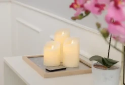 Outlet LED-vokslys med fjernbetjening 3-pak Lys Og Olielamper