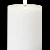 Discount LED-vokslys rillet med timer - H. 10 cm Lys Og Olielamper