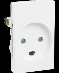 New Stikkontakt 1½ modul uden afbryder - hvid Afbrydere Og Stikkontakter