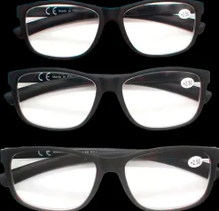 Clearance Læsebrille 3-pak bred glas Briller Og Forstørrelsesglas