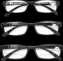 Discount Læsebrille 3-pak smal glas Briller Og Forstørrelsesglas