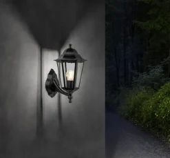 Outlet Luxlamp Væglampe Helena E27 - sort Udendørs Væglamper