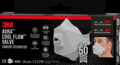 New ™ Aura™CoolFlow™Comfort Åndedrætsværn FFP3 m/ven 2-pk Værnemidler