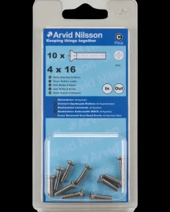 Clearance Maskinskrue A4 LH M4 x 16 mm 10-pak Maskinskruer, Bolte Og Møtrikker