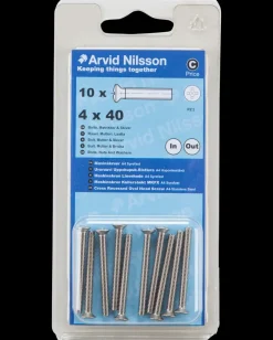 Discount Maskinskrue A4 LH M4 x 40 mm 10-pak Maskinskruer, Bolte Og Møtrikker