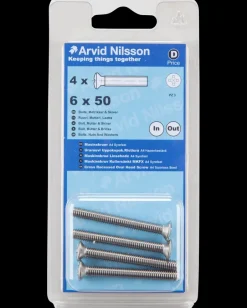 Best Maskinskrue A4 LH M6 x 50 mm 4-pak Maskinskruer, Bolte Og Møtrikker