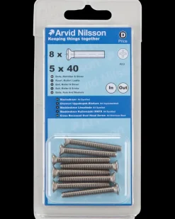 Sale Maskinskrue A4 LH M5 x 40 mm 8-pak Maskinskruer, Bolte Og Møtrikker