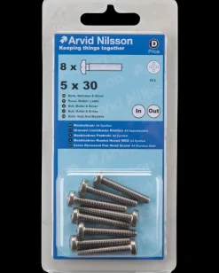 New Maskinskrue A4 PH M5 x 30 mm 8-pak Maskinskruer, Bolte Og Møtrikker