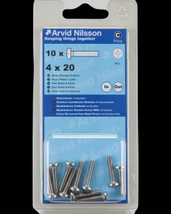 New Maskinskrue A4 PH M4 x 20 mm 10-pak Maskinskruer, Bolte Og Møtrikker