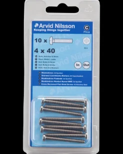 Clearance Maskinskrue A4 PH M4 x 40 mm 10-pak Maskinskruer, Bolte Og Møtrikker