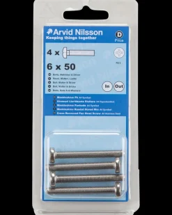 Discount Maskinskrue A4 PH M6 x 50 mm 4-pak Maskinskruer, Bolte Og Møtrikker