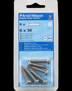 Clearance Maskinskrue A4 PH M6 x 30 mm 6-pak Maskinskruer, Bolte Og Møtrikker