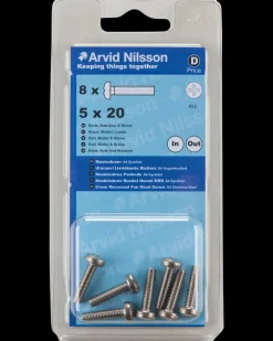 Hot Maskinskrue A4 PH M5 x 20 mm 8-pak Maskinskruer, Bolte Og Møtrikker