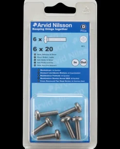 Outlet Maskinskrue A4 PH M6 x 20 mm 6-pak Maskinskruer, Bolte Og Møtrikker