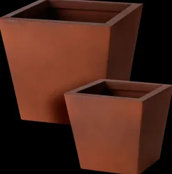 Online Metalpottesæt firkantet rust Potter, Krukker Og Plantemøbler