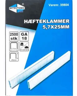 Discount Hæfteklammer 5,7 x 25 mm 2500 stk. Søm, Klammer, Stifter Mm.