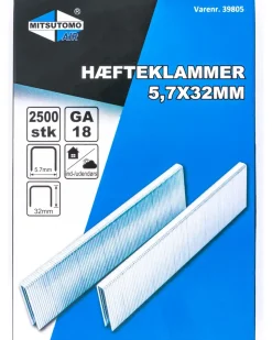 Hæfteklammer 5,7 x 32 mm 2500 stk. Søm, Klammer, Stifter Mm.