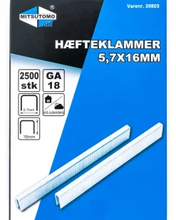 Discount Hæfteklammer 5,7 x 16 mm 2500 stk. Søm, Klammer, Stifter Mm.
