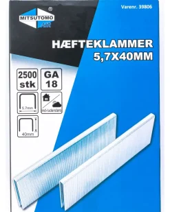 Sale Hæfteklammer 5,7 x 40 mm 2500 stk. Søm, Klammer, Stifter Mm.