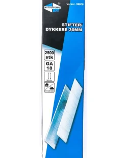 Sale Stifter/dykkere 30 mm 2500 stk. Søm, Klammer, Stifter Mm.