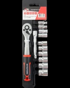 Clearance Topnøglesæt 1/4" - 12 dele Topnøglesæt Og Skralder