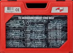 Clearance TX skruesortiment 1700 dele Skruer