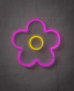 Online Neonskilt Blomst Ø33 cm Indendørs Væglamper