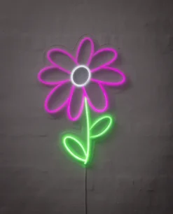 Outlet Neonskilt Blomst H. 50 x B. 35 cm Indendørs Væglamper