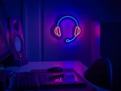 Neonskilt Headset H. 28 x B. 28 cm Indendørs Væglamper